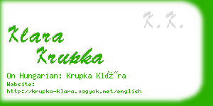 klara krupka business card